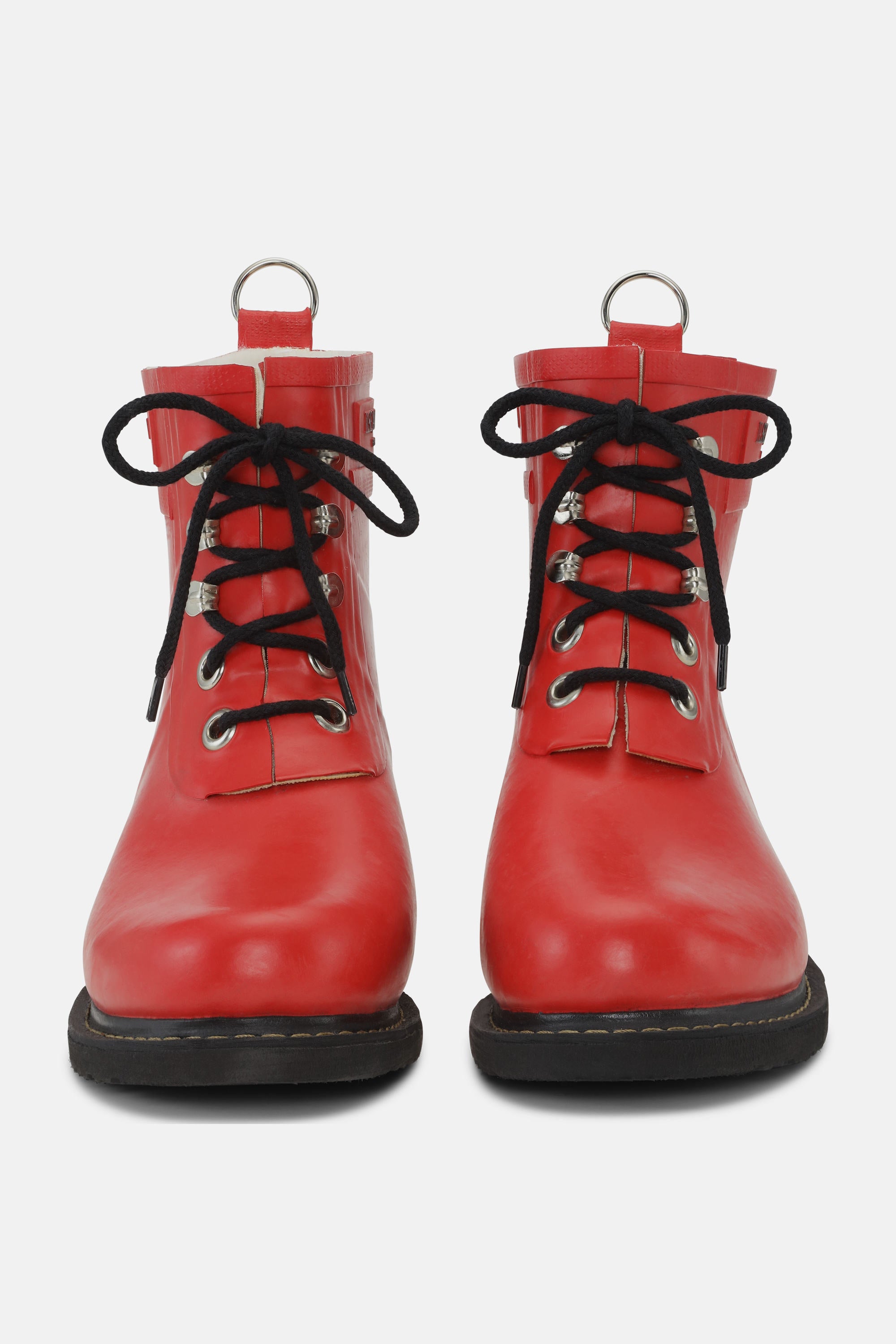 Short Rubber Boots - Deep Red