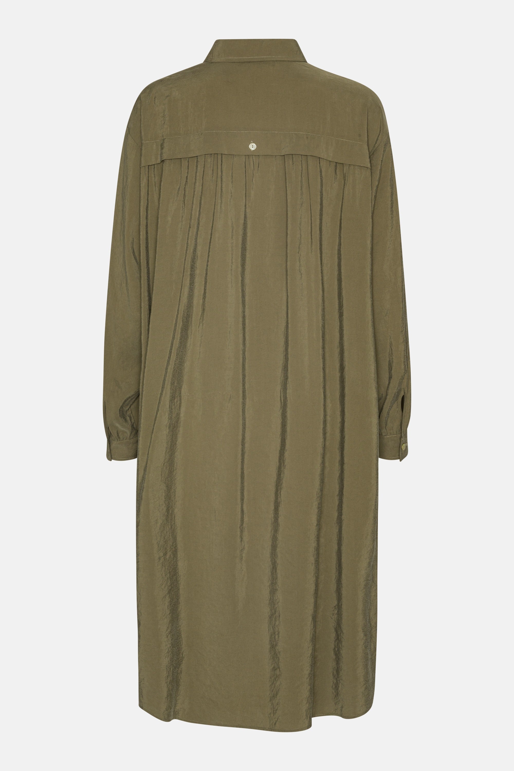 Long Sleeved Tunic Shirt Dress - Capers
