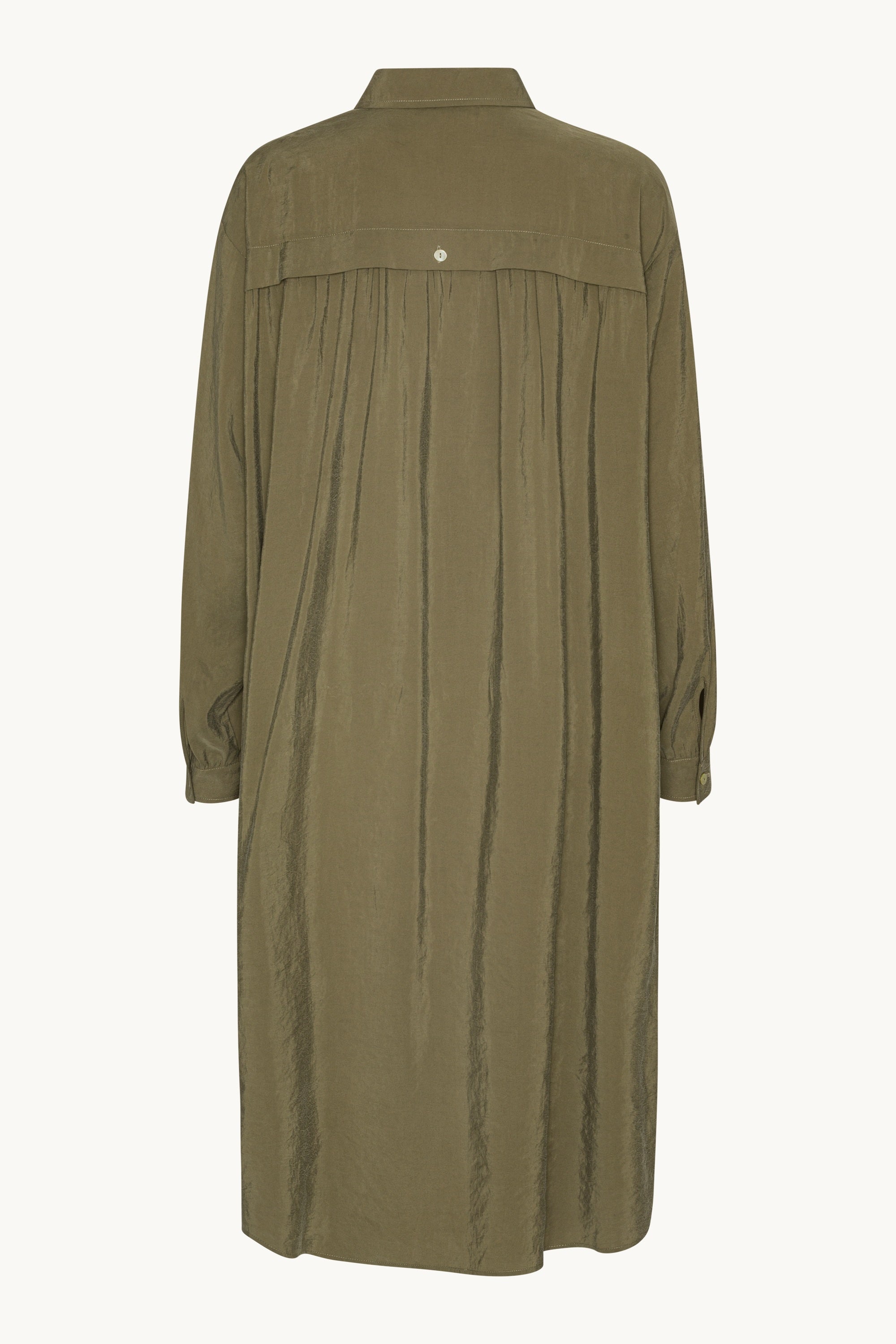 Long Sleeved Tunic Shirt Dress - Capers