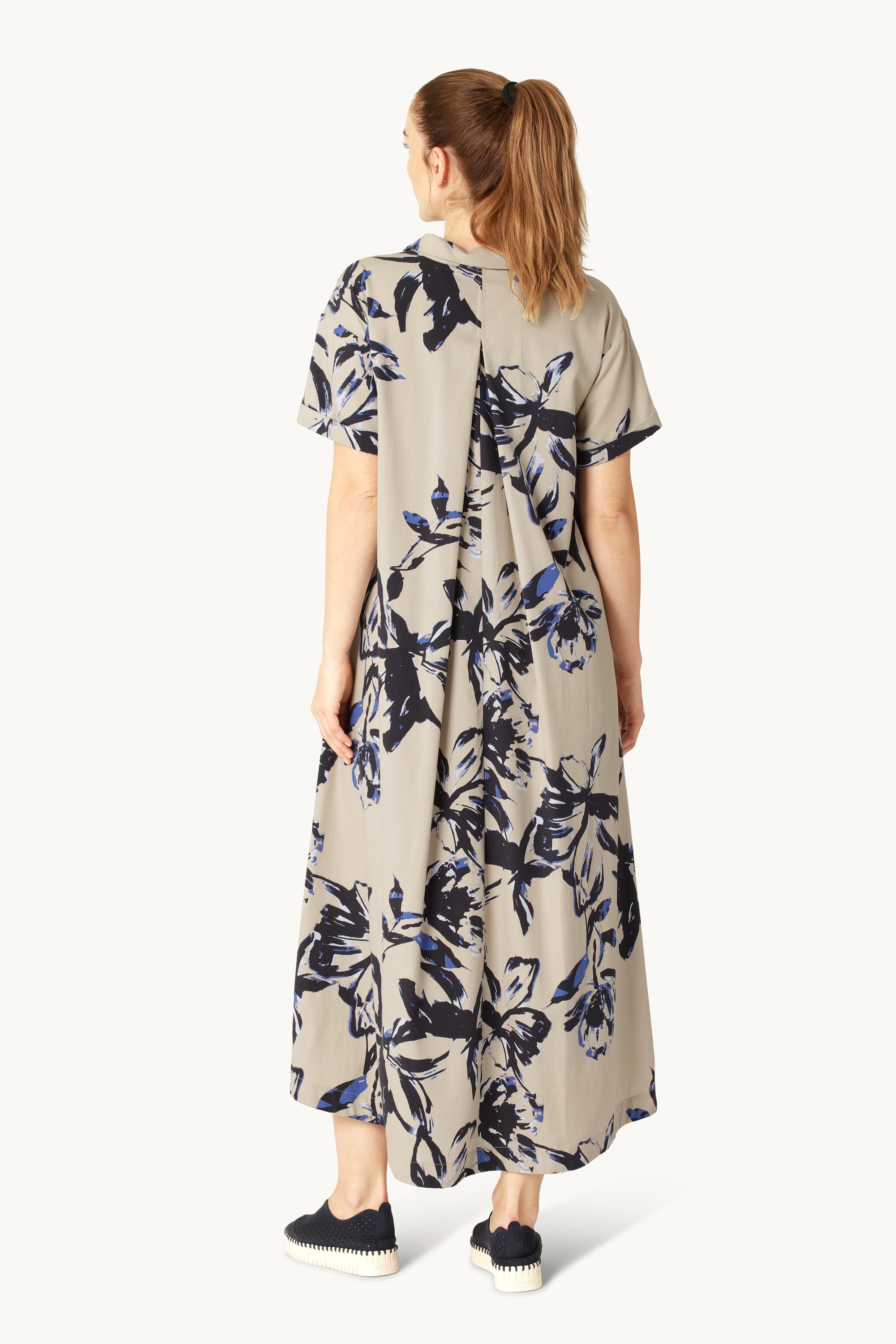 Langes Kleid A-Linie - Sand Artsy Stroke Flower
