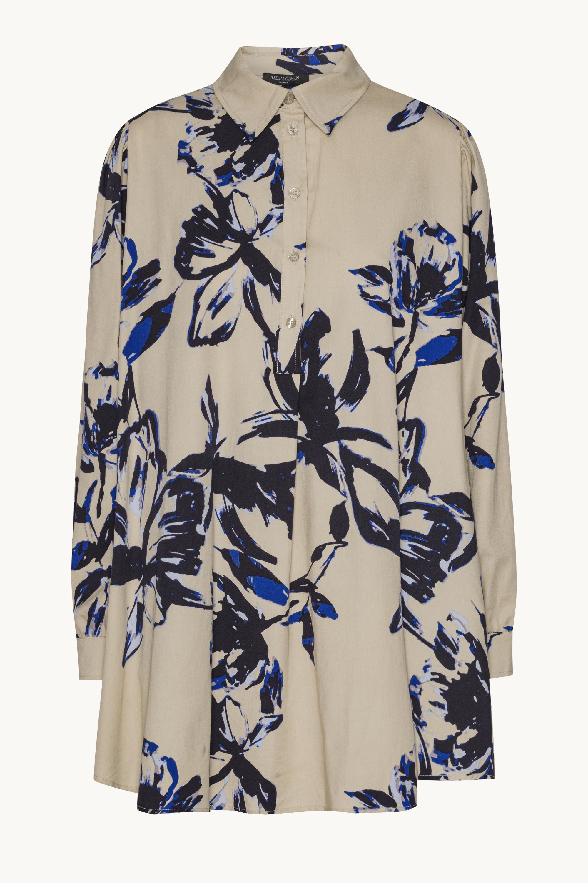 Langes Tunikakleid - Sand Artsy Stroke Flower