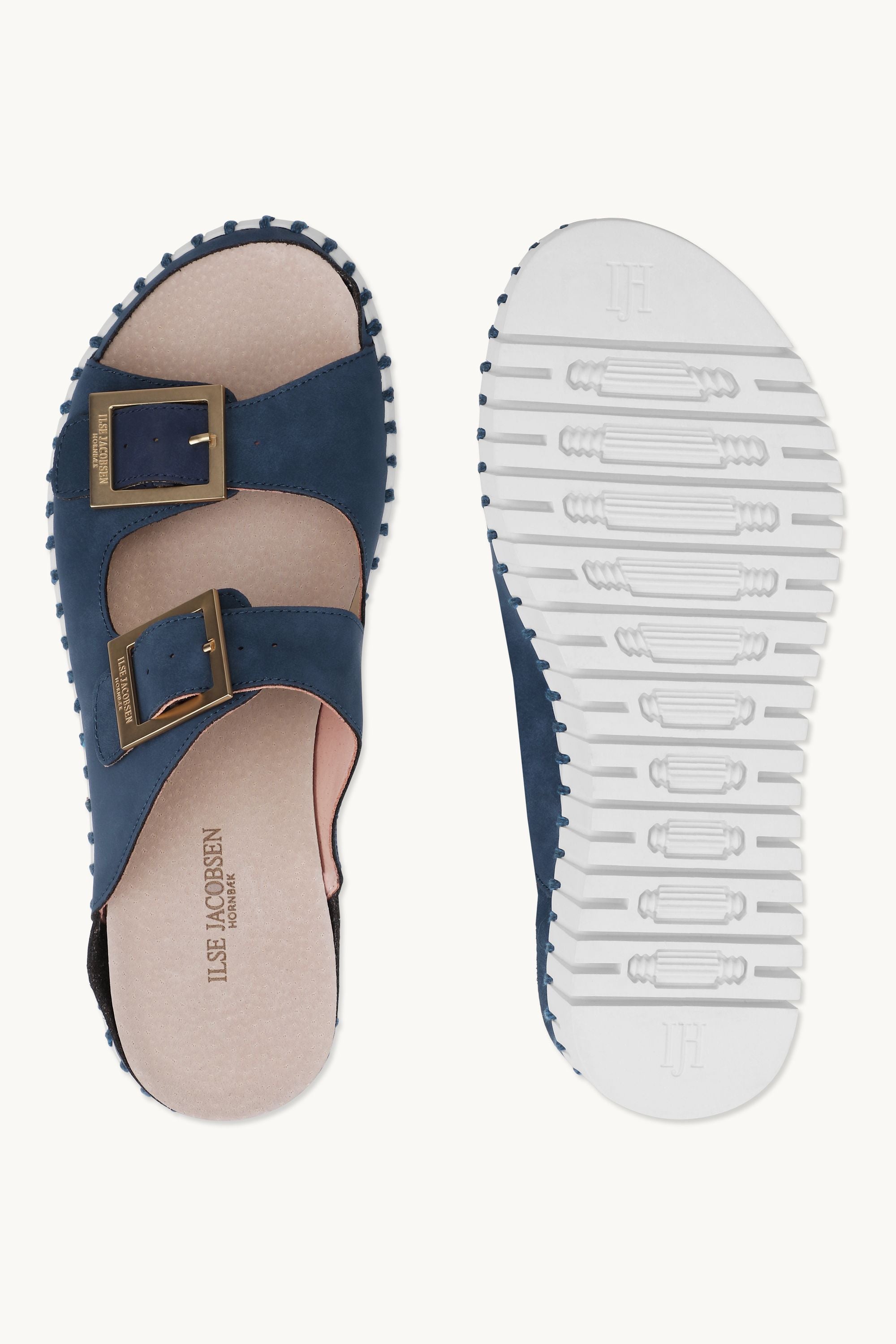Plateausandalen Schnalle - Blue Greyness White