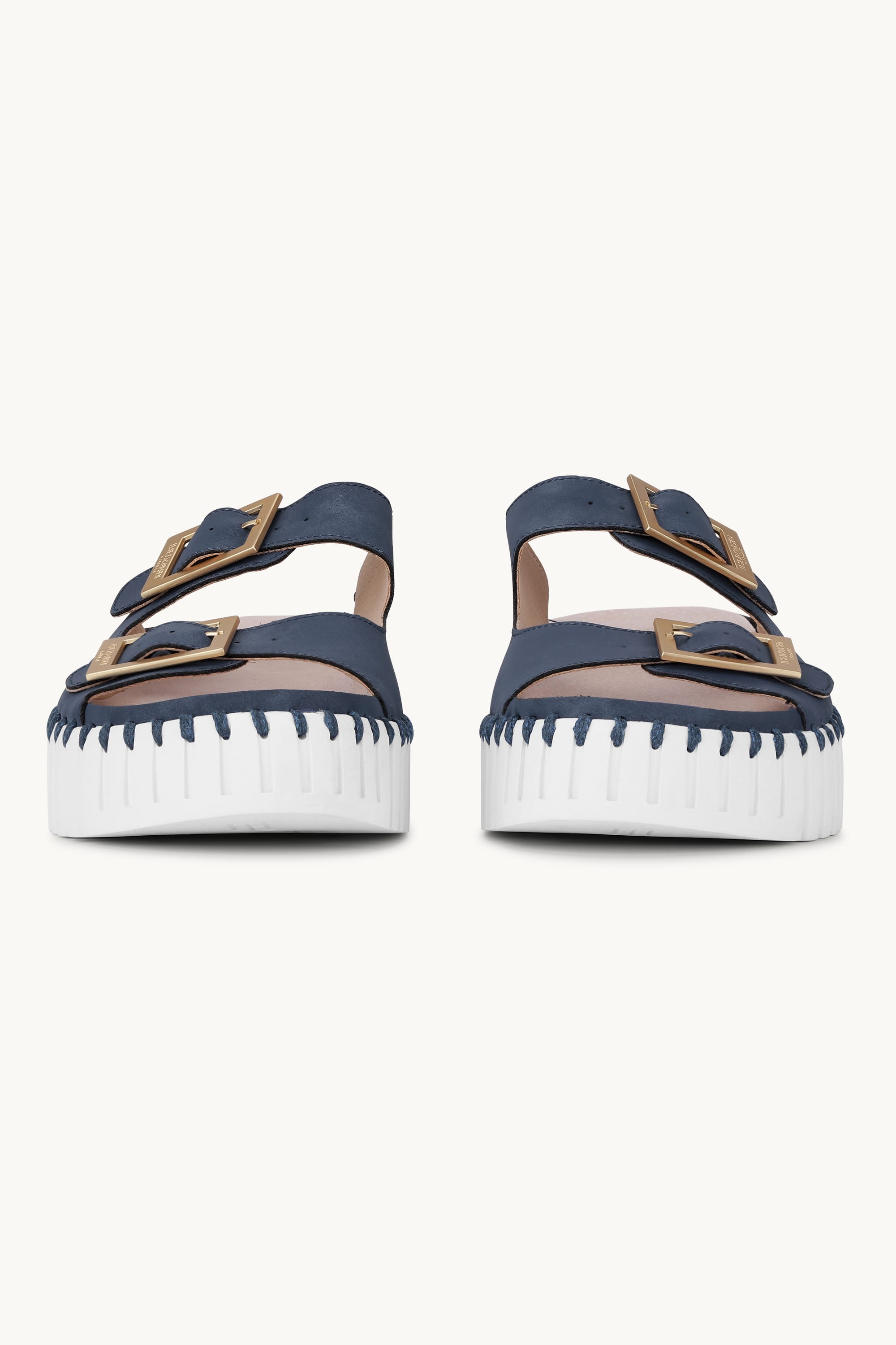 Plateausandalen Schnalle - Blue Greyness White