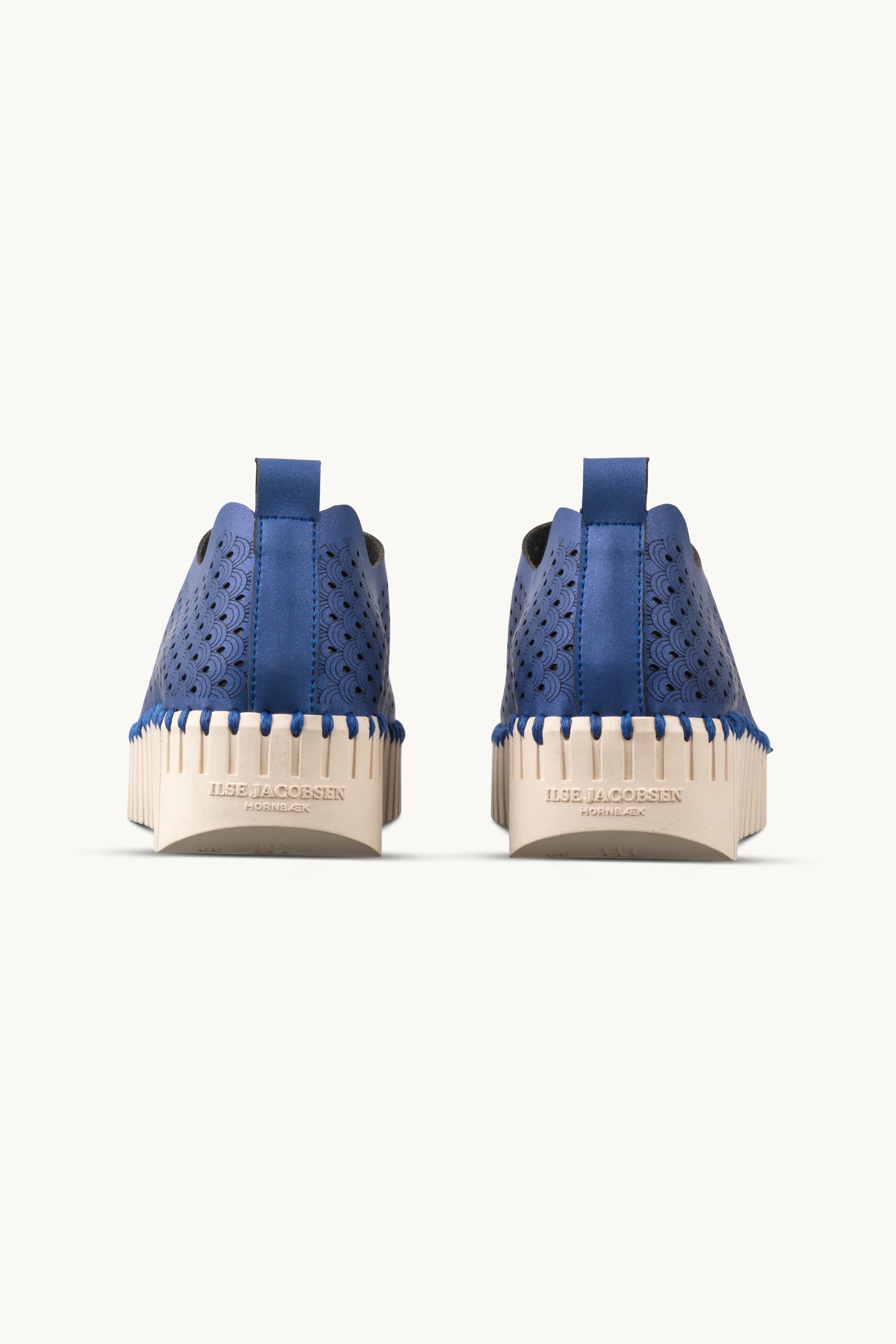Tulip Slip-On Wedge - Blue Web Pearled Ivory