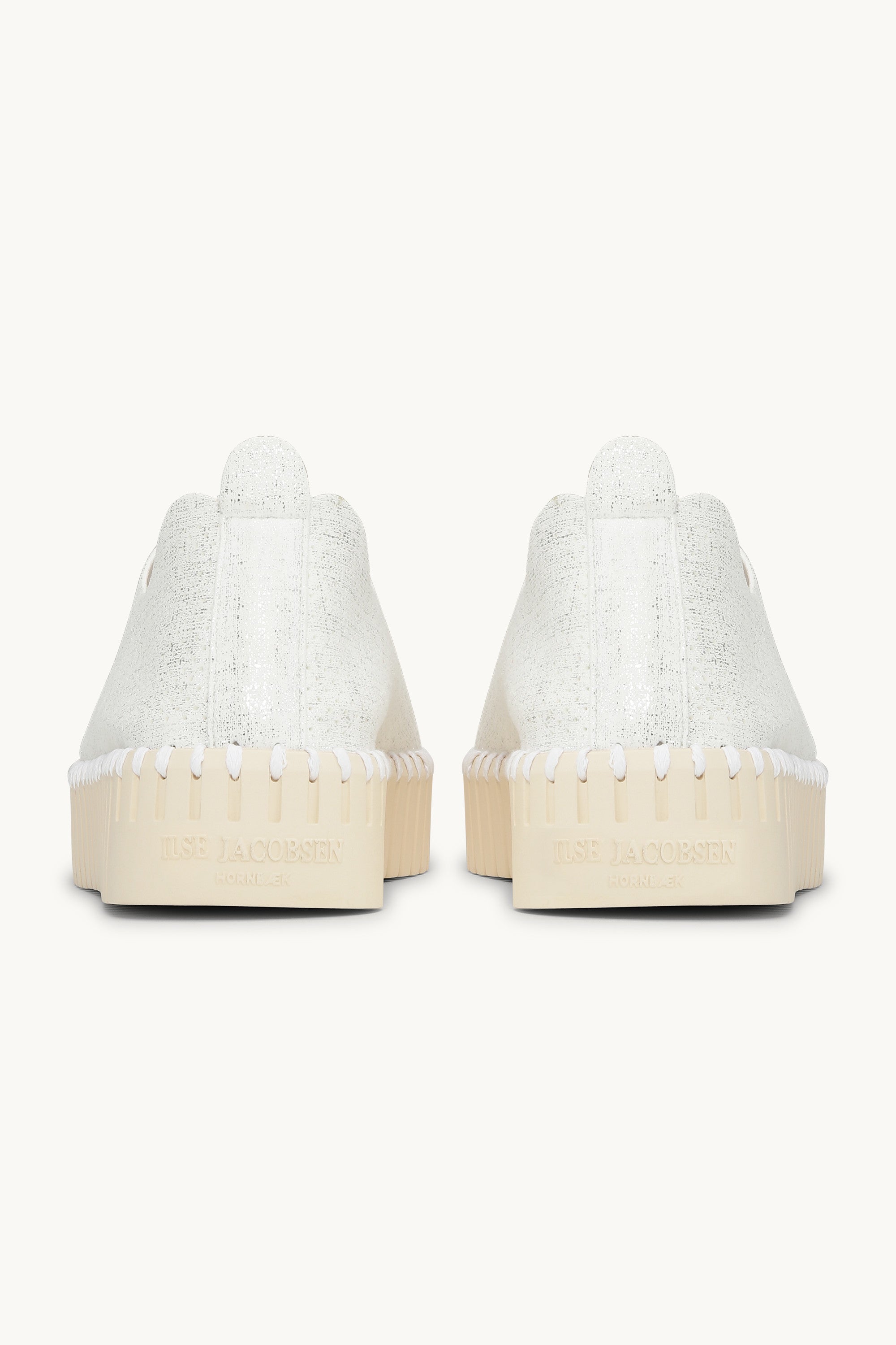 Tulip Plateauschuhe Glitter - White Pearled Ivory