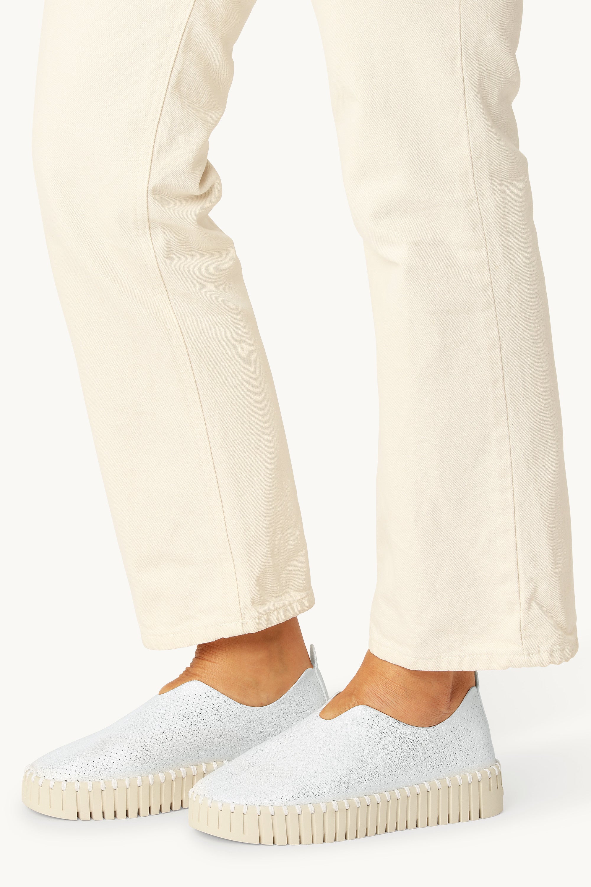 Tulip Plateauschuhe Glitter - White Pearled Ivory