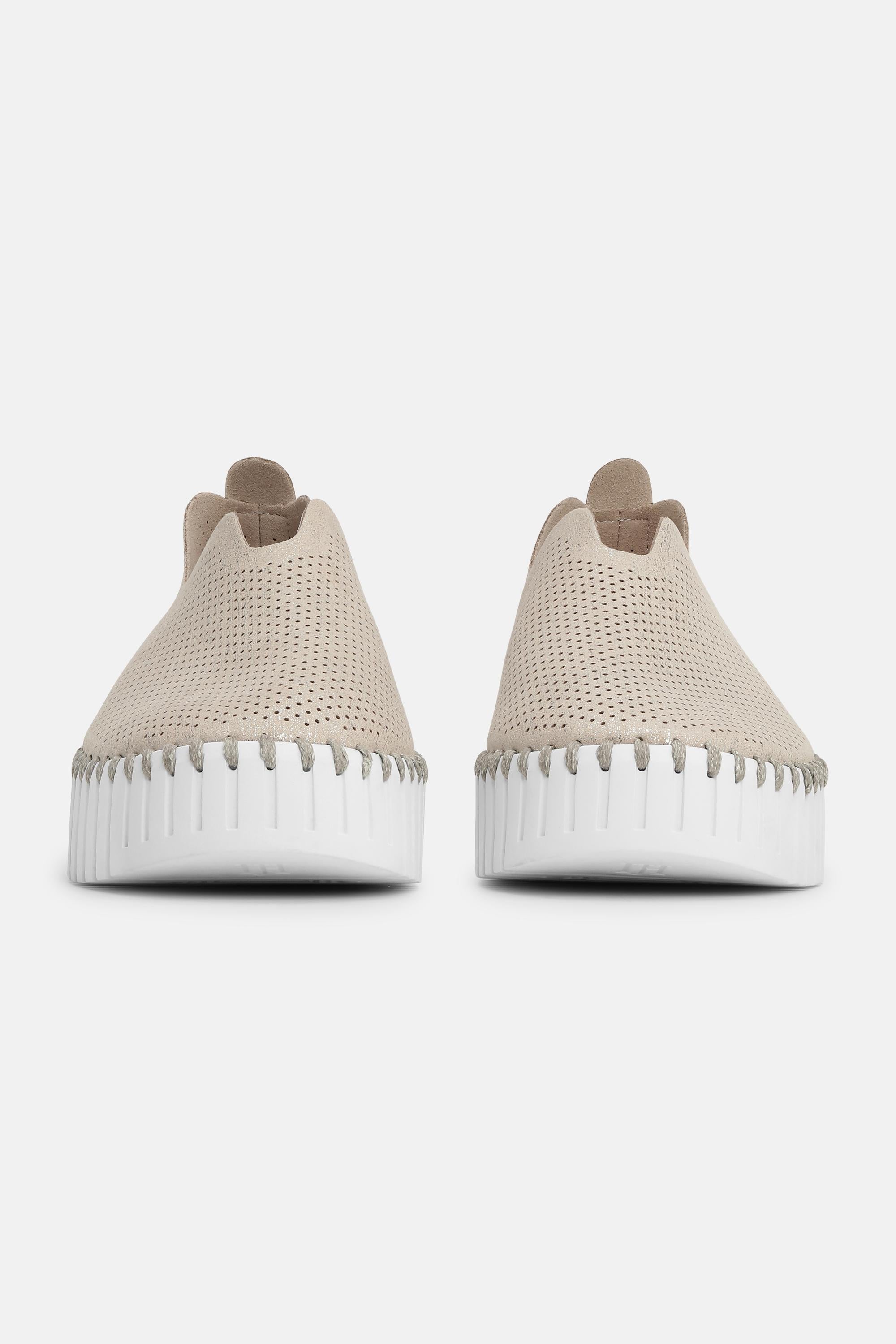 Tulip Plateauschuhe Glitter - Silver White