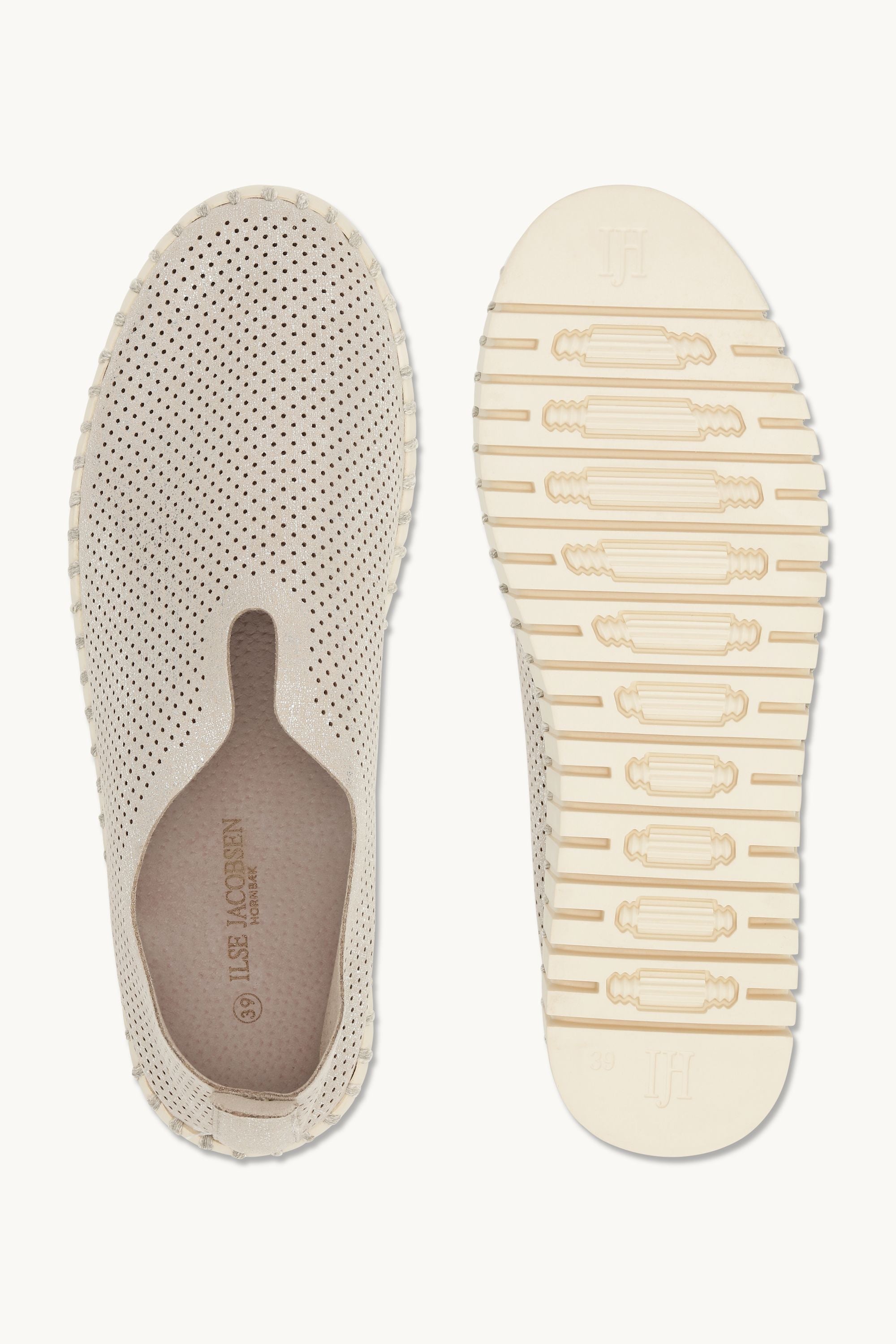 Tulip Plateauschuhe Glitter - Silver Pearled Ivory