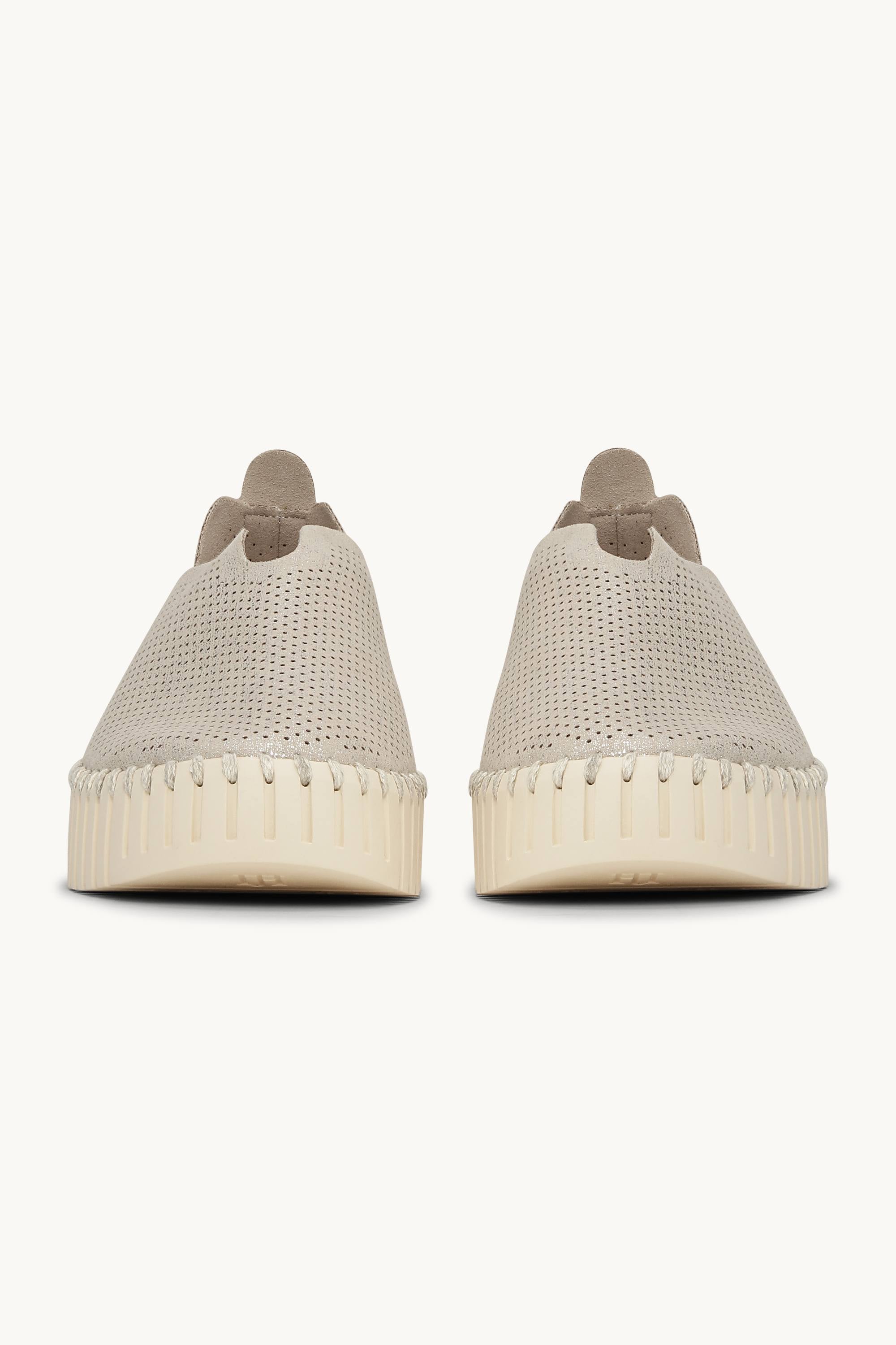 Tulip Plateauschuhe Glitter - Silver Pearled Ivory