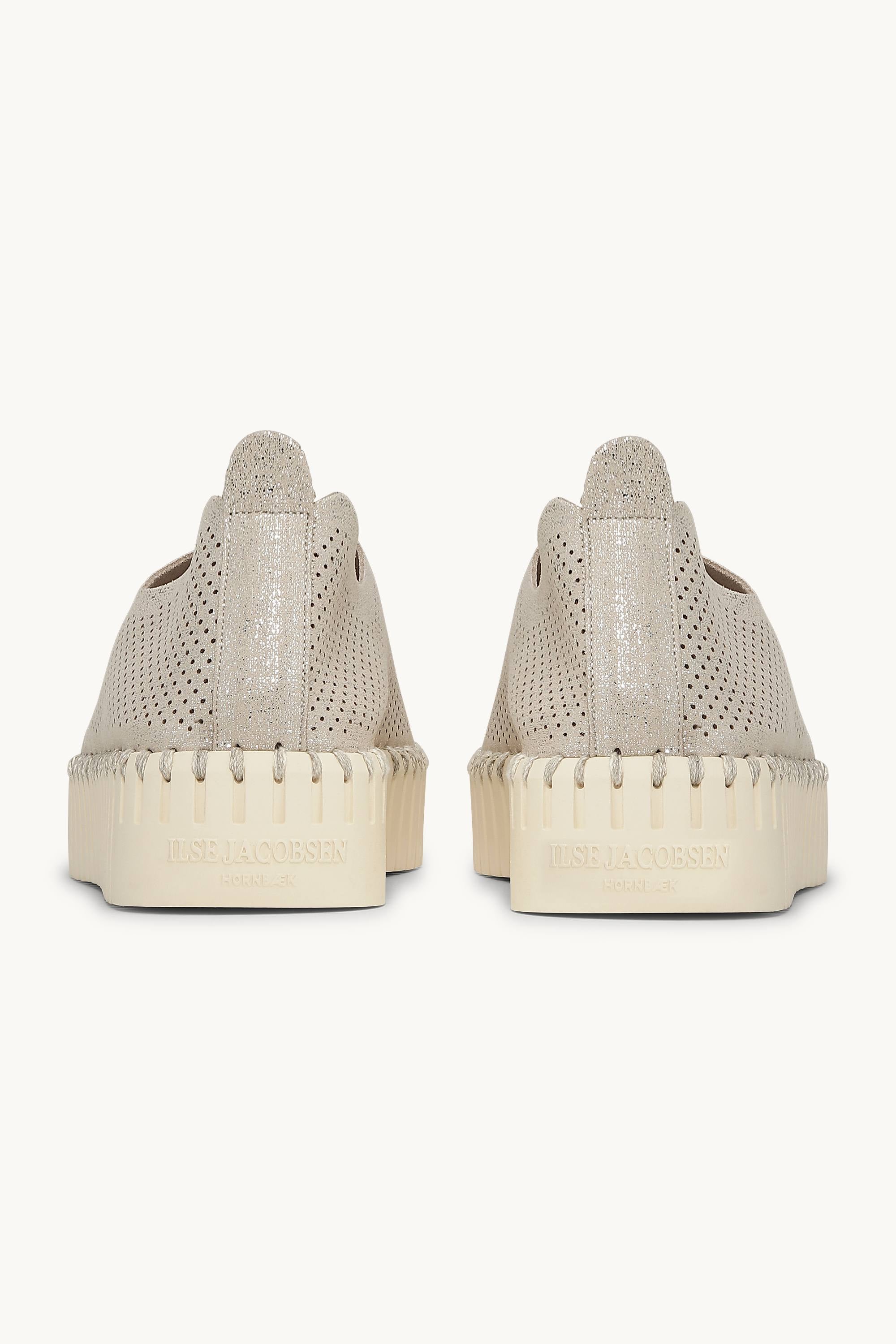 Tulip Plateauschuhe Glitter - Silver Pearled Ivory