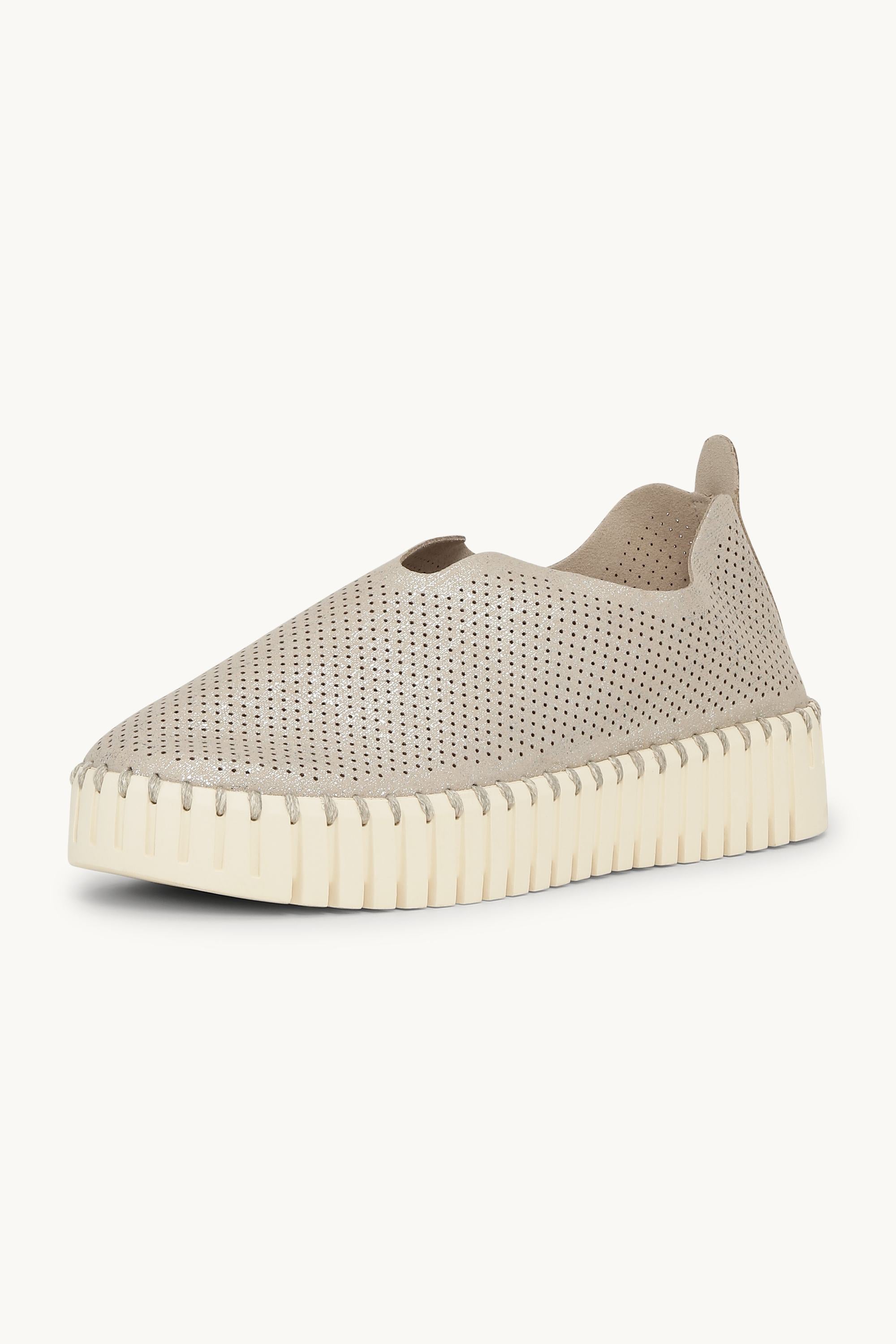 Tulip Plateauschuhe Glitter - Silver Pearled Ivory