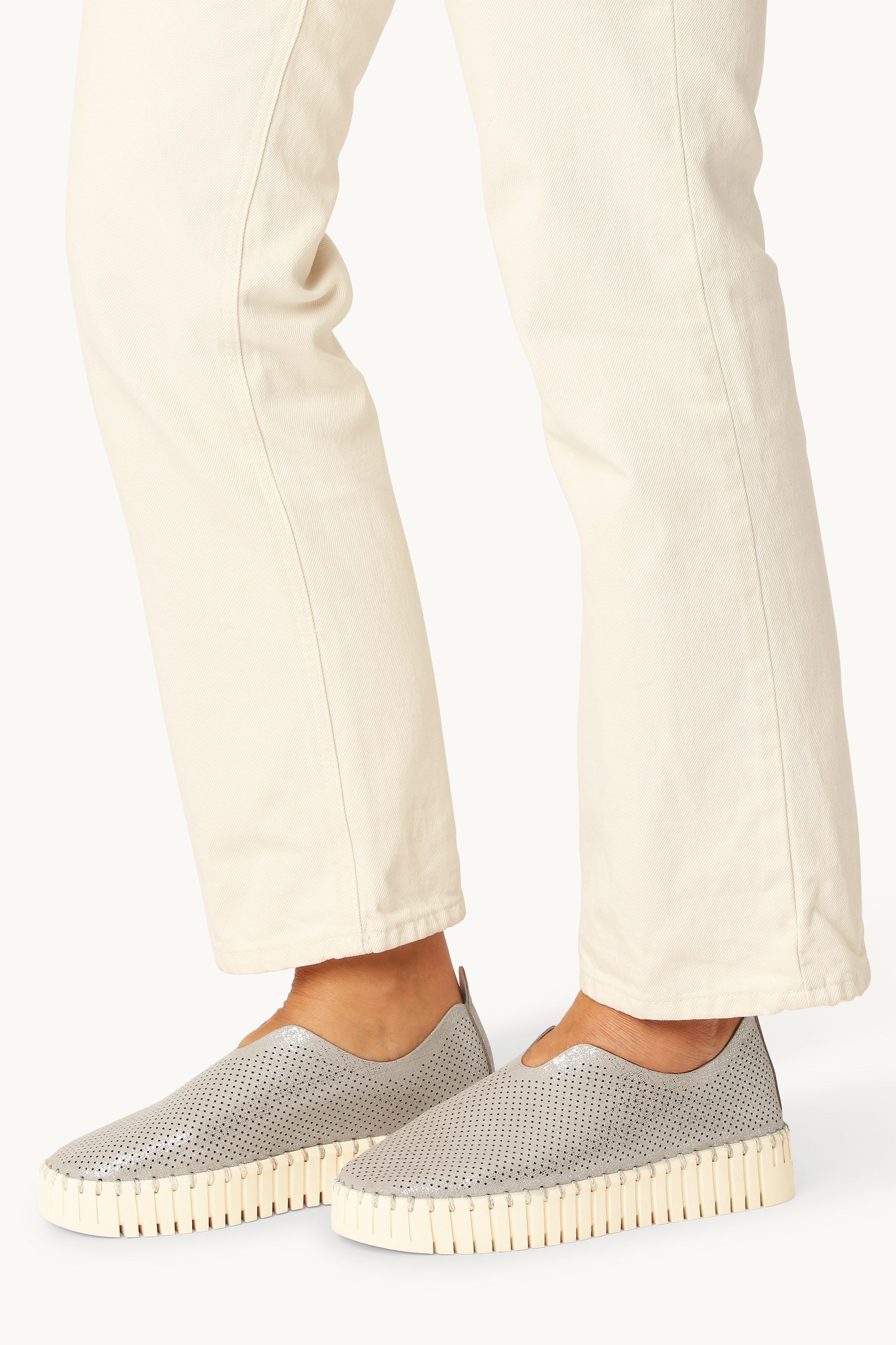 Tulip Plateauschuhe Glitter - Silver Pearled Ivory
