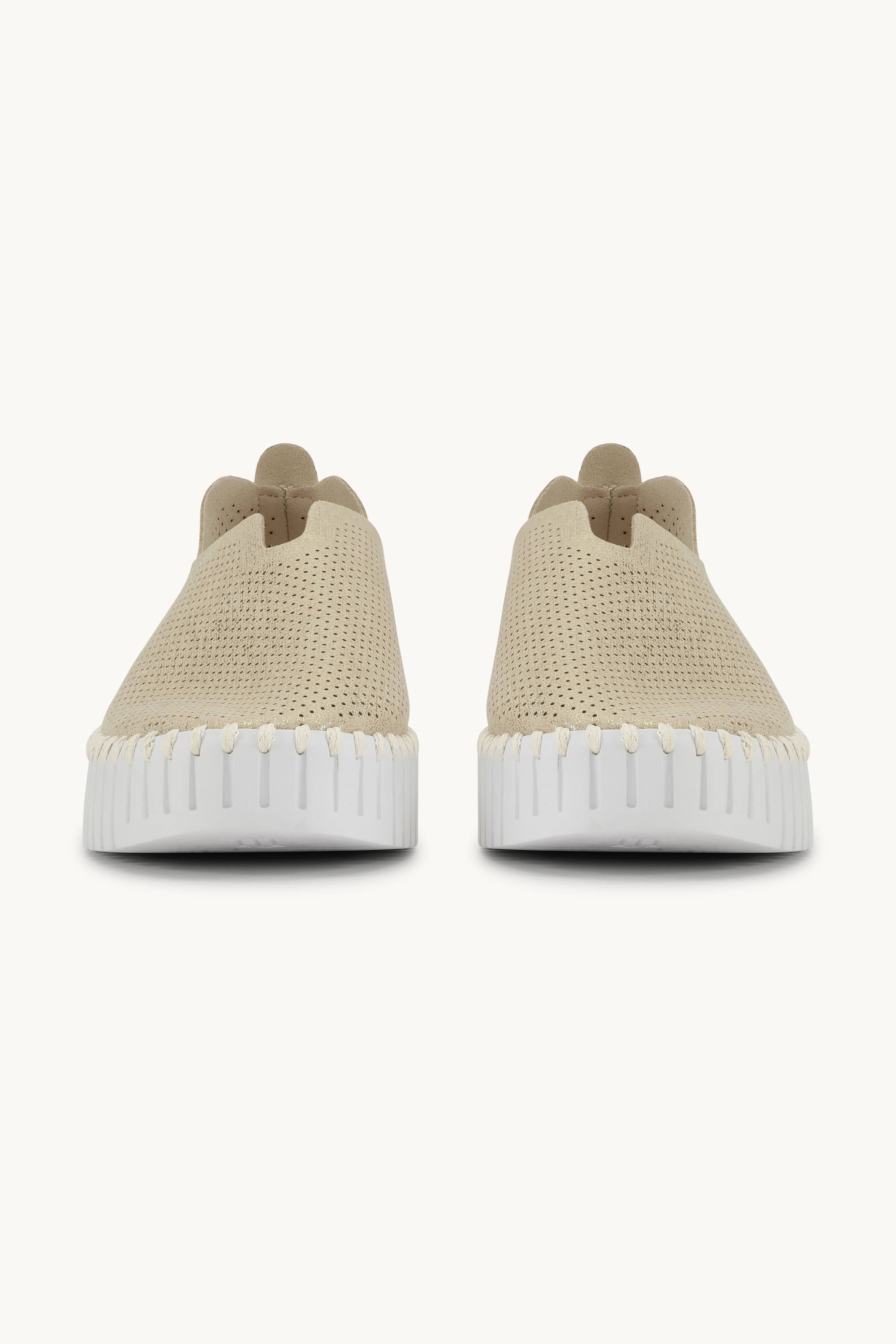 Tulip Plateauschuhe Glitter - Platin White