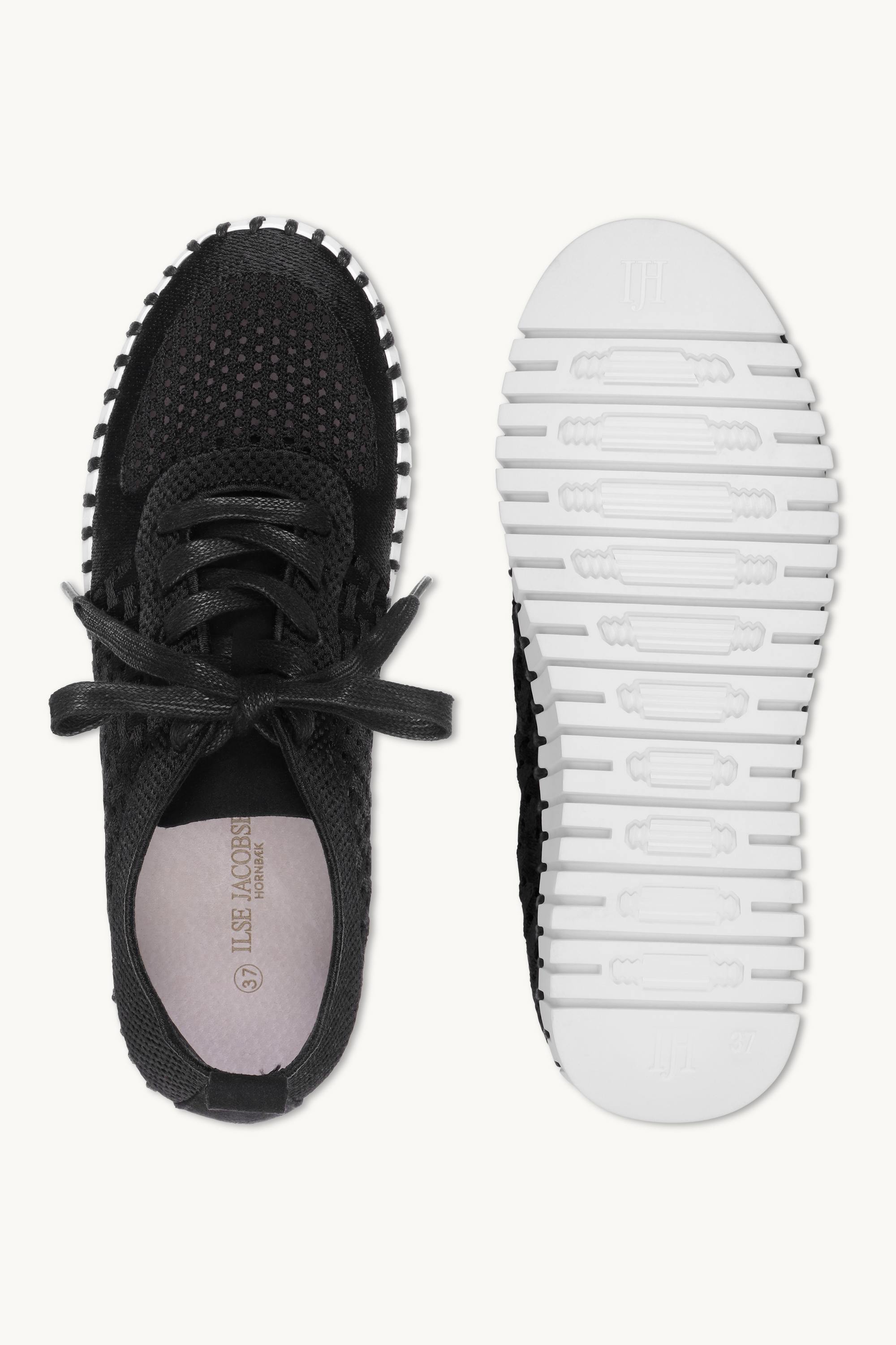Tulip Slipper Mit Schnürung - Black White