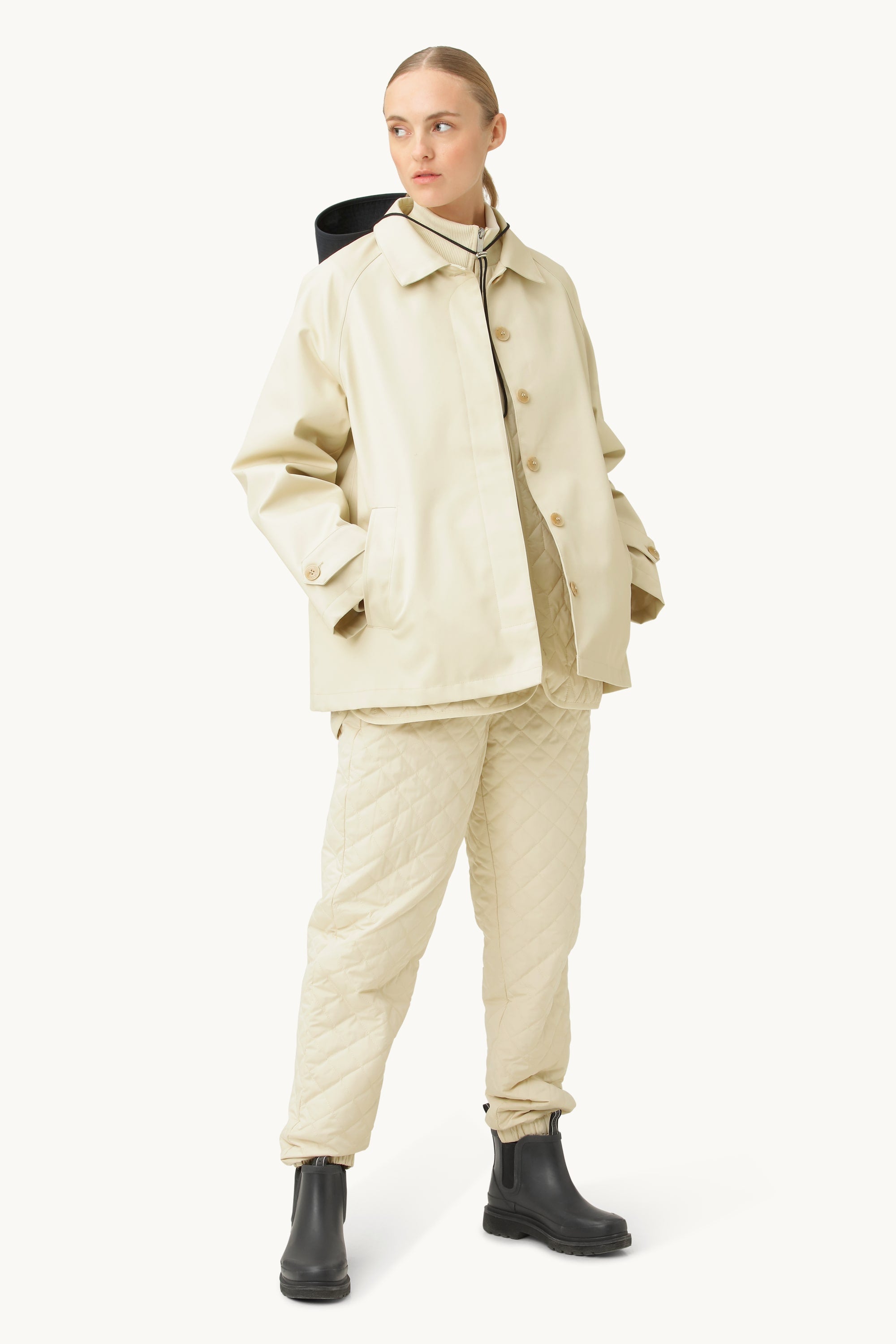 Cotton Rain Coat - Bleached Sand