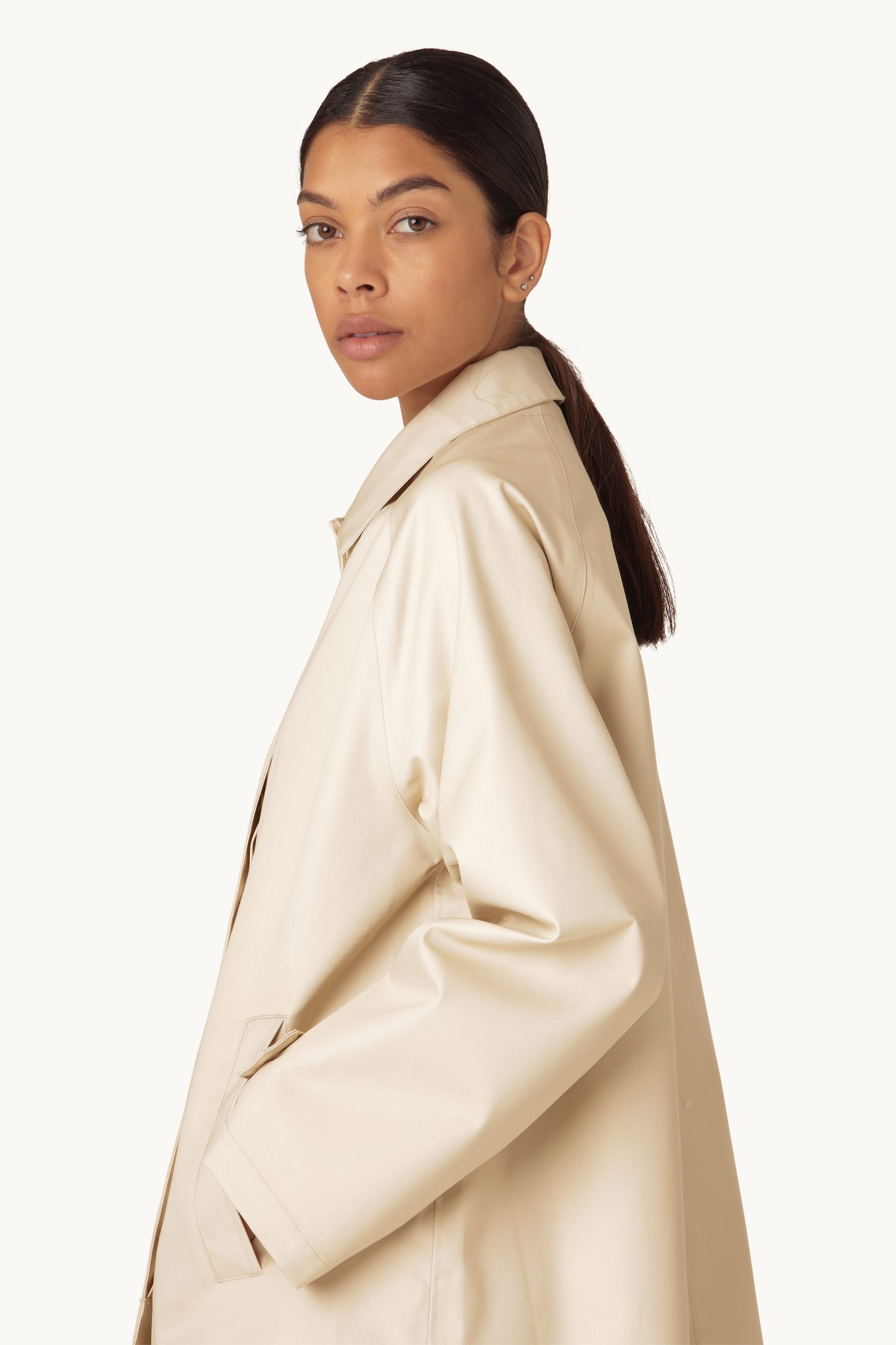 Cotton Rain Coat - Bleached Sand