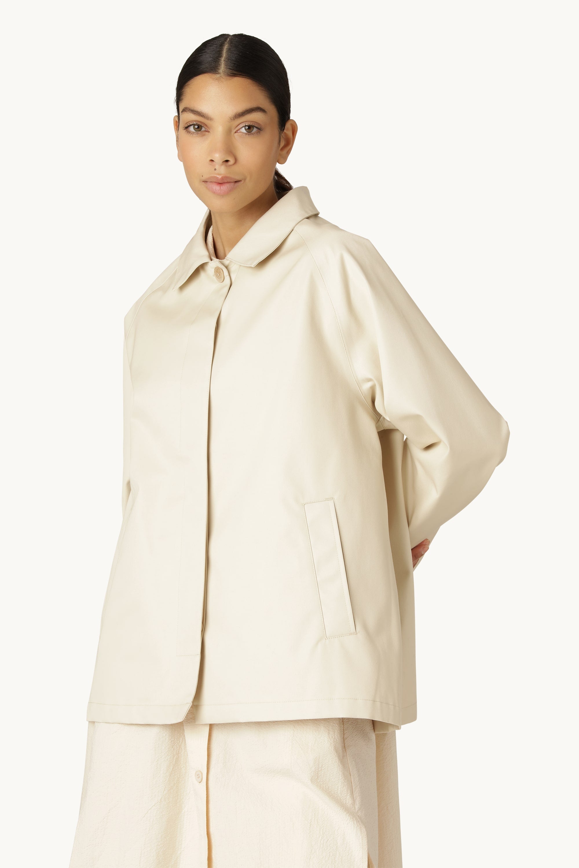 Cotton Rain Coat - Bleached Sand