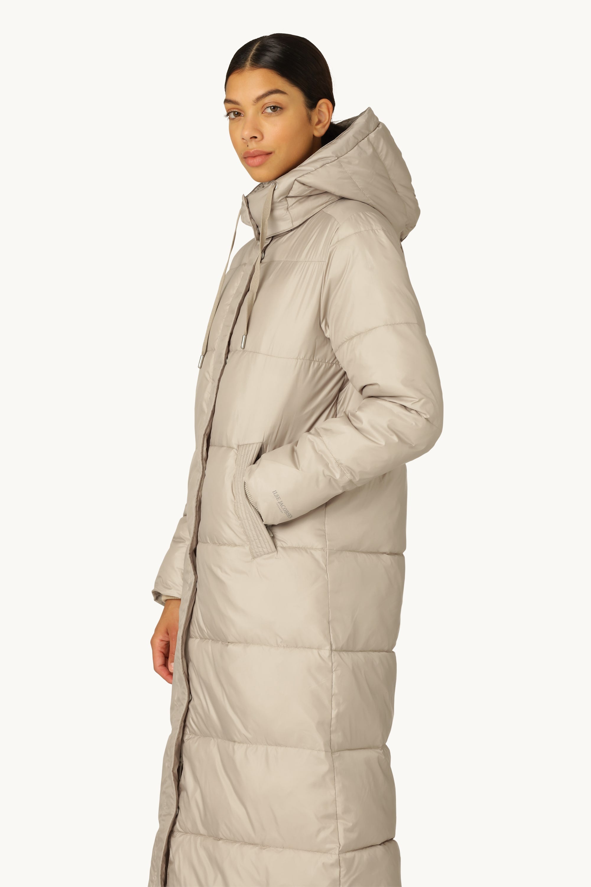 Padded Long Coat - Cobblestone