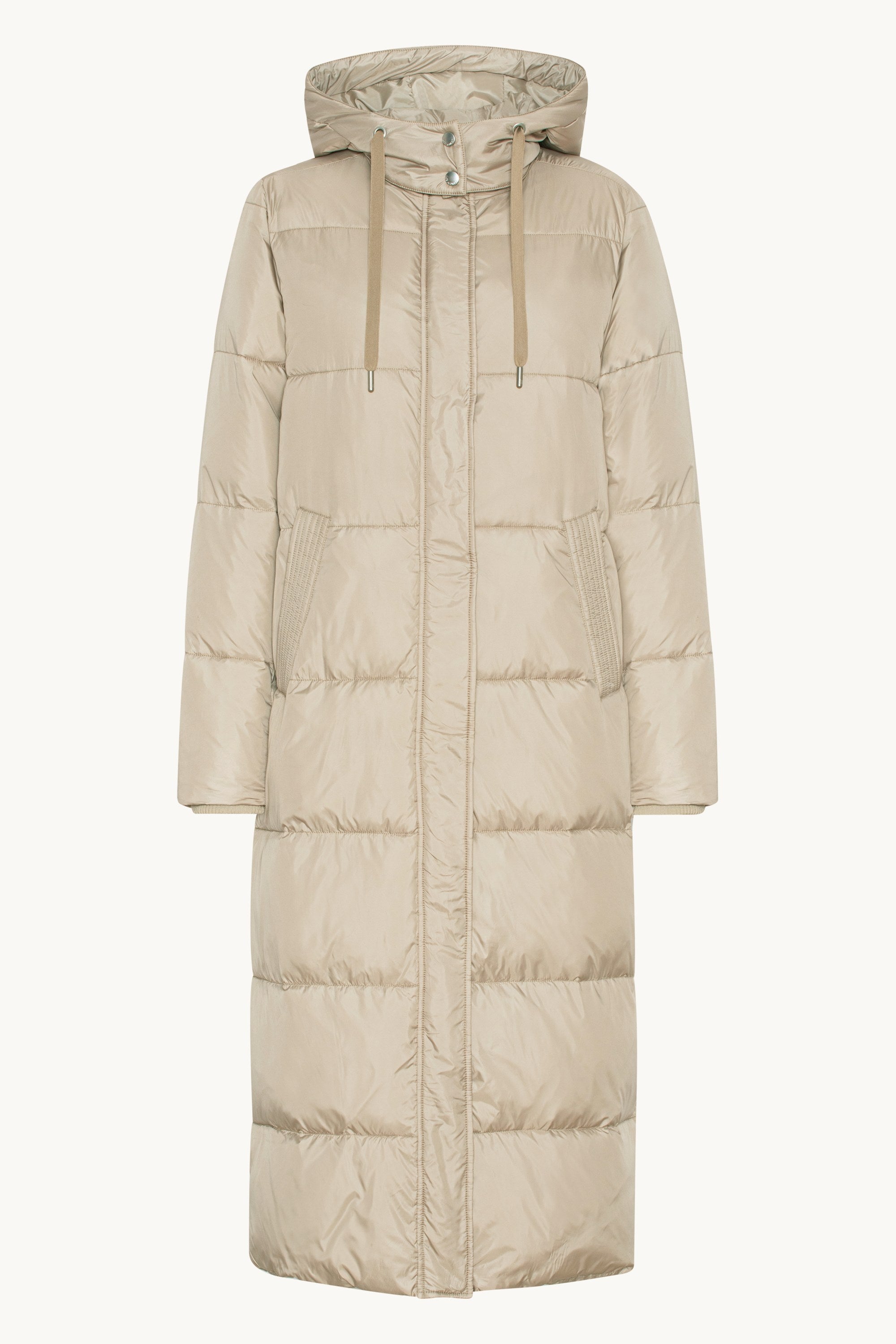 Padded Long Coat - Cobblestone