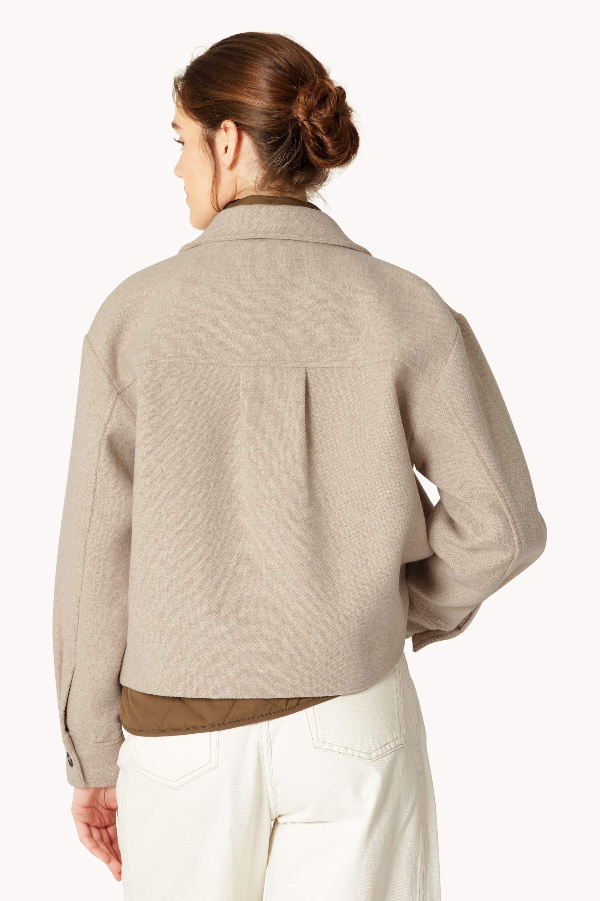 Short Buttoned Jacket - Wheat